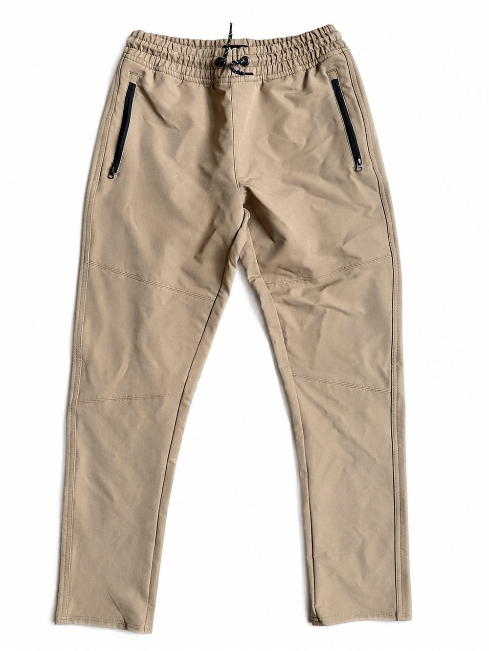 Lee Boys Jogger Pants Size L Tan Khaki Zip Pocket Elastic Waist Casual Pants